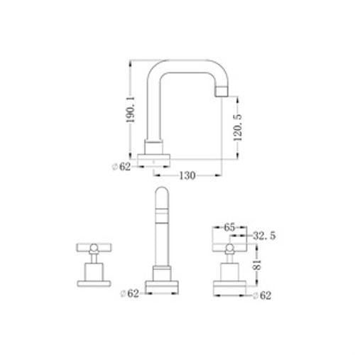 X Plus Basin Tap Set Brushed Gold - Nero
