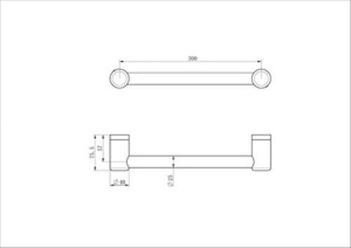 Mecca Care 25mm Grab Rail 300mm Brushed Bronze - Nero