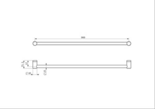 Mecca Care 25mm Grab Rail 900mm Matte Black - Nero