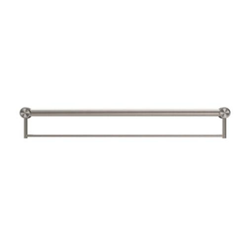 Mecca Care 32mm Grab Rail With Towel Holder 900mm Brushed Nickel - Nero