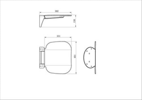 Mecca Care Shower Seat 400 x - Nero 330mm Chrome