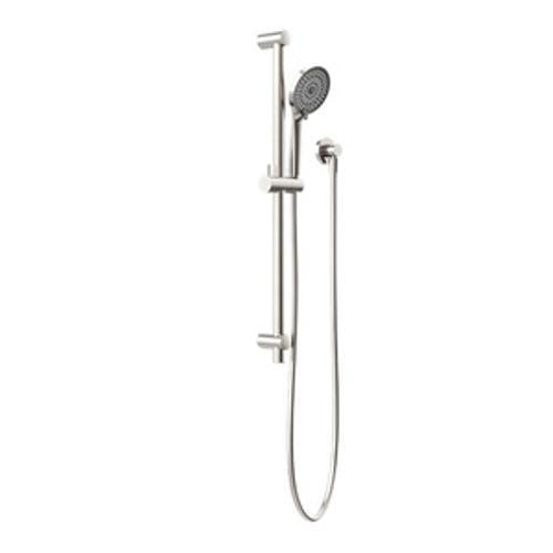 Round Metal Project Shower Rail 4 Star Rating Brushed Nickel - Nero
