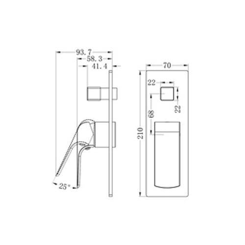 Elgin Shower Mixer With Diverter Trim Kit Brushed Gold Lead Free