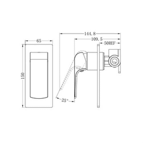 Elgin Shower Mixer Gun Metal Lead Free - Nero