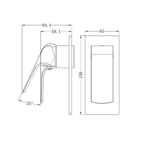 Elgin Shower Mixer Trim Kit Matte Black Lead Free