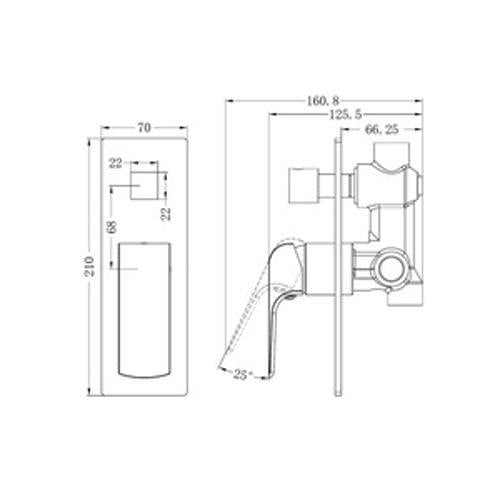 Elgin Shower Mixer With Diverter Brushed Nickel Lead Free - Nero