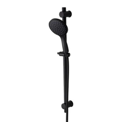 Circo Single Spray Slide Shower Set All Pressures 1.5m Hose Matte Black Wall