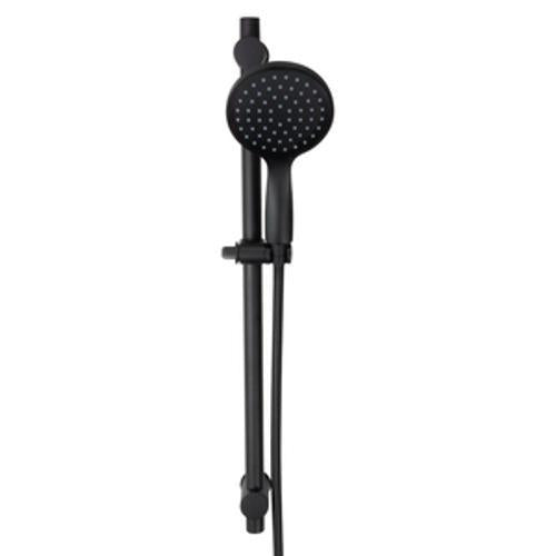 Circo Single Spray Slide Shower Set All Pressures 1.5m Hose Matte Black Wall