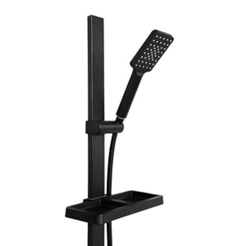 Mia Multi Spray Handshower Set Mains Pressure 1.5m PVC Hose Matte Black Wall
