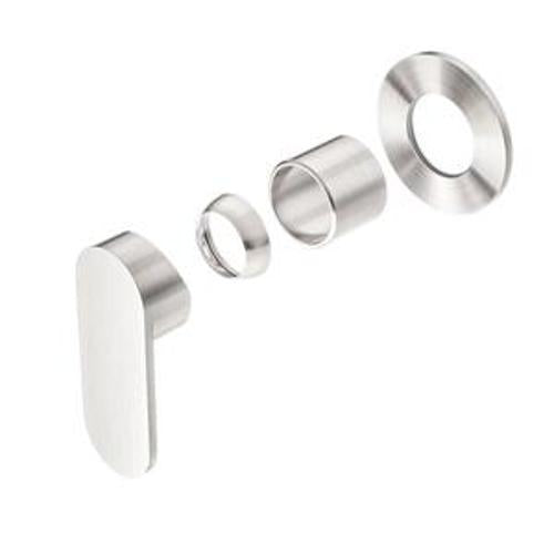 Ecco Shower Mixer Brushed Nickel - Nero 80mm Round Plate Trim Kits Only