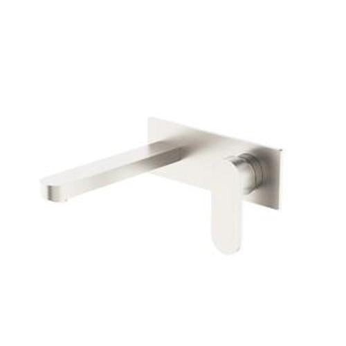 Ecco Wall Basin Bath Mixer Brushed Nickel - Nero