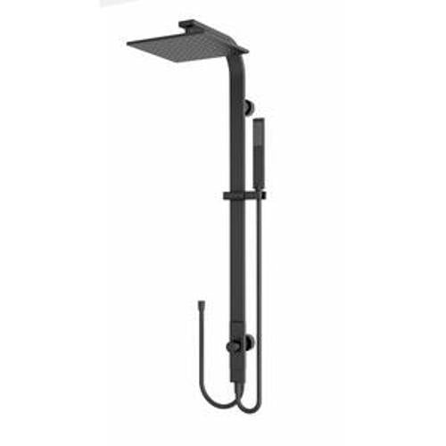 Astra Rain Square Twin Shower Matte Black Double Hose - Nero