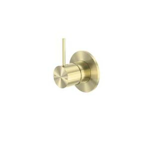 Mecca Shower Mixer Brushed Gold Handle Up - Nero 80mm Plate