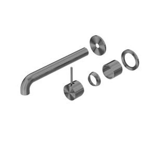 Mecca Wall Basin Bath Mixer Gun Metal Separate Back Plate Handle Up 260mm Trim