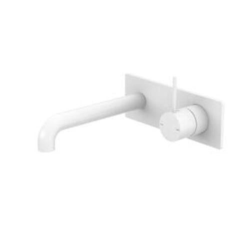 Mecca Wall Basin Bath Mixer Matte White Handle Up - Nero 260mm