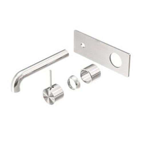 Mecca Wall Basin Bath Mixer Brushed Nickel Handle Up - Nero 230mm Trim Kits Only