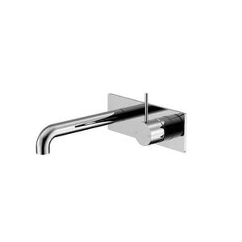 Mecca Wall Basin Bath Mixer Chrome Handle Up - Nero 160mm