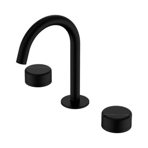 Serenity Basin Set Arc Spout With Marquina Black Handle Matte Black - Nero