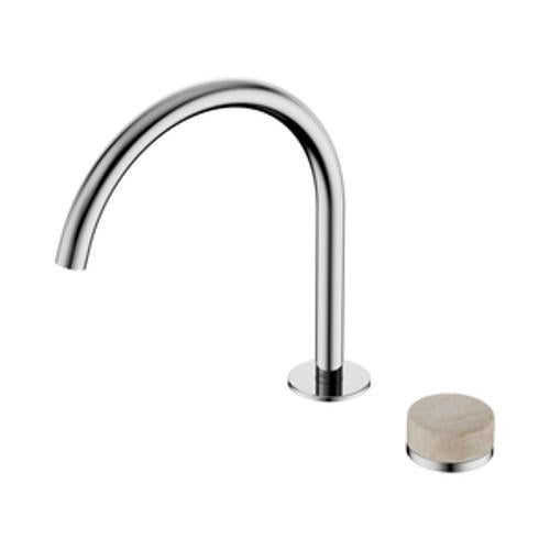 Serenity Progressive Bath/Kitchen Mixer Arc Spout With Rome Travertine Handle