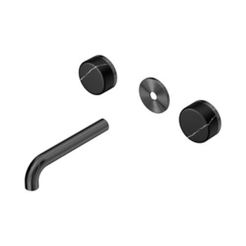 Serenity Wall Basin Set 160mm Spout With Marquina Black Handle Trim Kit Only Gun