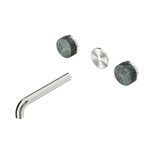 Serenity Wall Basin Set 185mm Spout With Verde Alpi Handle Trim Kit Only Brushed
