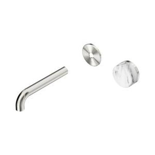 Serenity Progressive Wall Basin Mixer 160mm Spout With Arabescato Corchia Handle