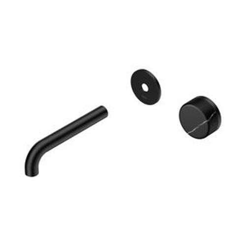 Serenity Progressive Wall Basin Mixer 160mm Spout With Marquina Black Handle