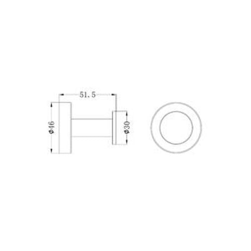 Dolce II Robe Hook Brushed Gold - Nero