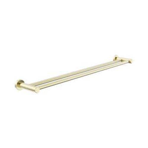 Dolce II Double Towel Rail - Nero 800mm Brushed Gold