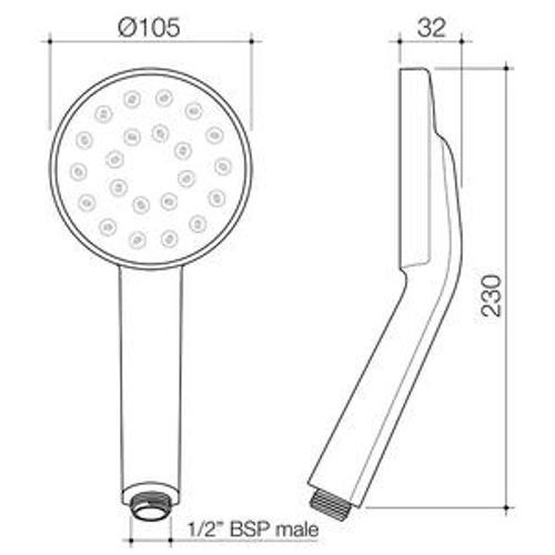 Maku MK2 Satinjet Handset Gunmetal - Methven