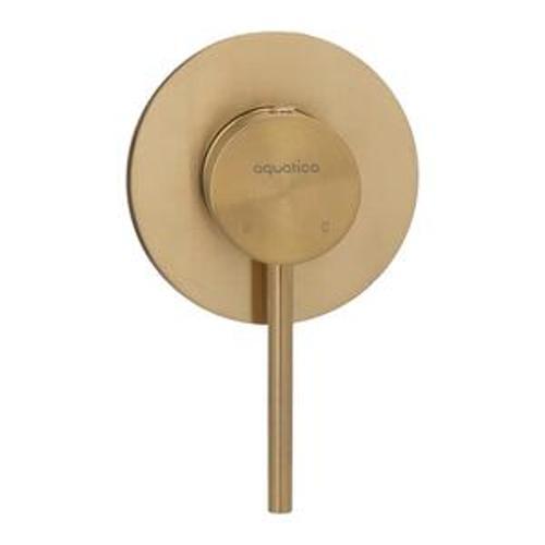 Circo Shower Mixer All Pressures Brushed Gold Wall Mounted - Aquatica