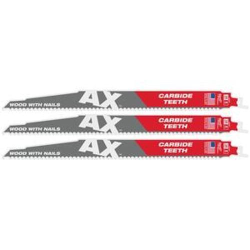 Sawzall The Ax 300mm 12 Inch 5TPI Blade 3 Pack - Milwaukee