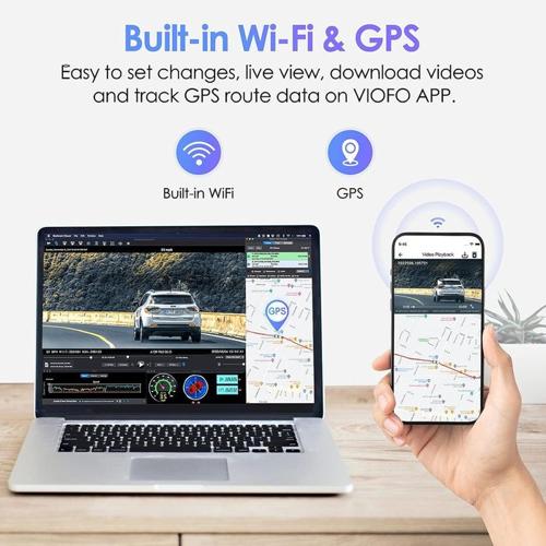 VIOFO DASHCAM 2K A129 PLUS DUO CAMERA WIFI + GPS