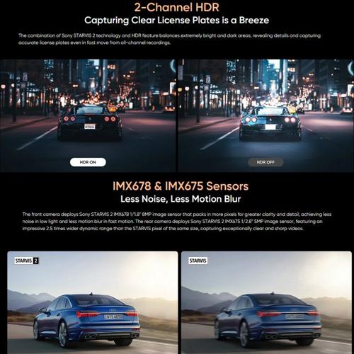 VIOFO DASHCAM A329 4K FRONT 2K REAR CHANNEL WIFI 6 GPS