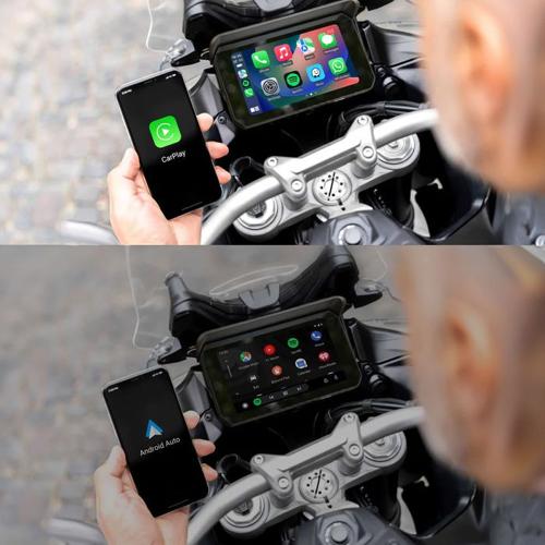OTTOCAST WIRELESS CARPLAY & ANDROID AUTO 5" SCREEN + CAMERAS FOR MOTORCYCLES IPX