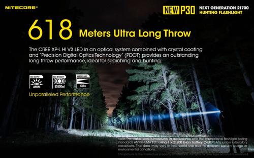 NITECORE NEW P30 LONG THROW FLASHLIGHT NL2150R BATTERY INCLUDED