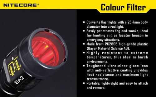 NITECOTE RED FILTER FOR 25.4MM FLASHLIGHT