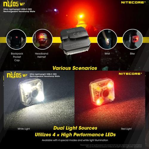 NITECORE NU05 V2 MINI USB HEADLAMP MATE