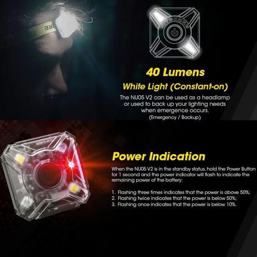 NITECORE NU05 V2 MINI USB HEADLAMP MATE