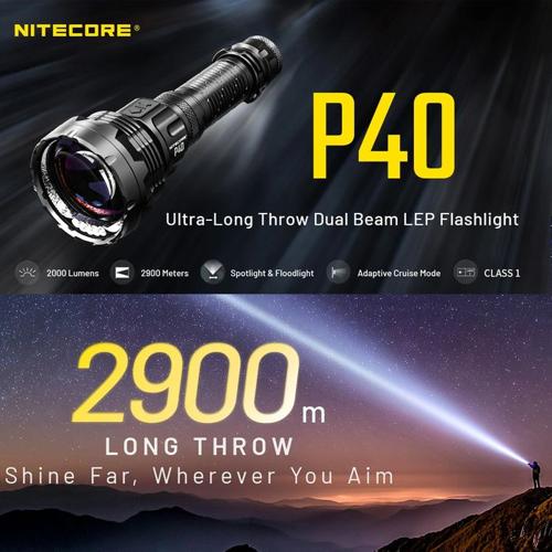 NITECORE P40 2000 LUMEN LONG THROW FLASHLIGHT