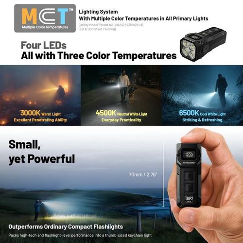 NITECORE TUP 1200 LUMEN RECHARGEABLE EDC FLASHLIGHT ORANGE