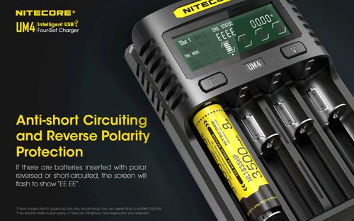 NITECORE INTELLIGENT BATTERY CHARGER USB FOUR SLOT CHARGER