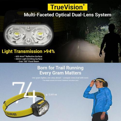 NITECORE 800 LUMEN USB RECHARGEABLE LED HEADLAMP BLACK