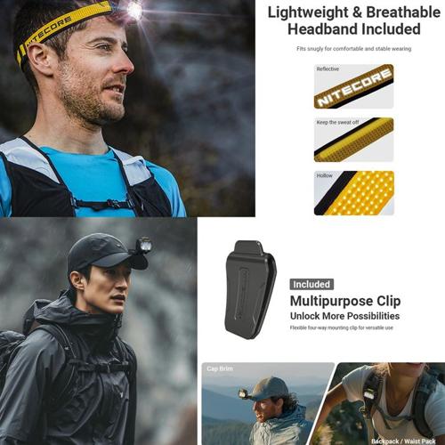 NITECORE 800 LUMEN USB RECHARGEABLE LED HEADLAMP BLACK