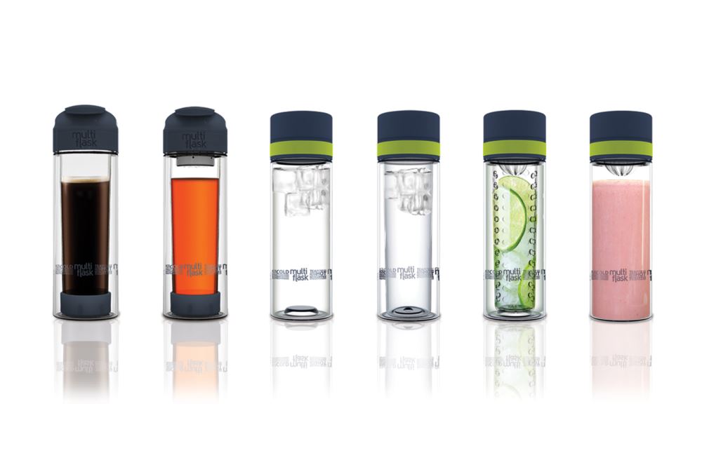 Multi Flask 6 Ways: versatile hydration system with customizable options for hot, cold, and smoothie drinks.
