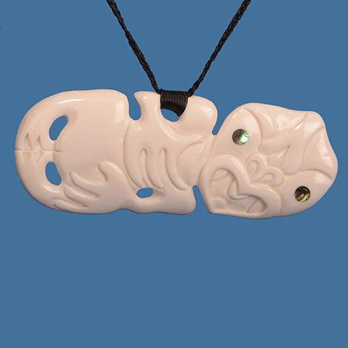 Side Hanging Tiki Extra-Large Pendant Necklace