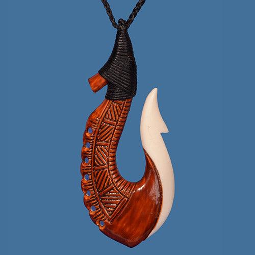 Bone Bound Stained Hook Necklace