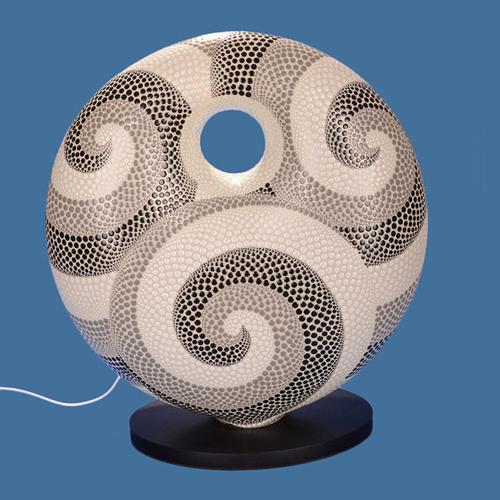 Grey Dot Art Lamp