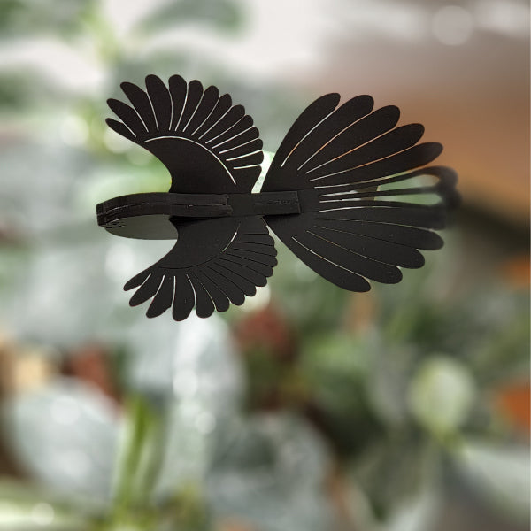 Mini Fantail Plant Stake with 3D wings, 40cm tall, crafted from acrylic, perfect for enhancing garden decor.