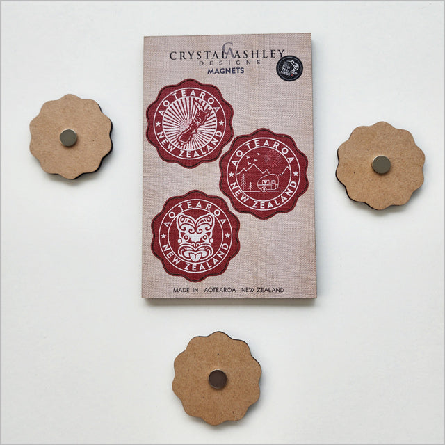 Magnet Pop-Out - Circle Red Aotearoa Set